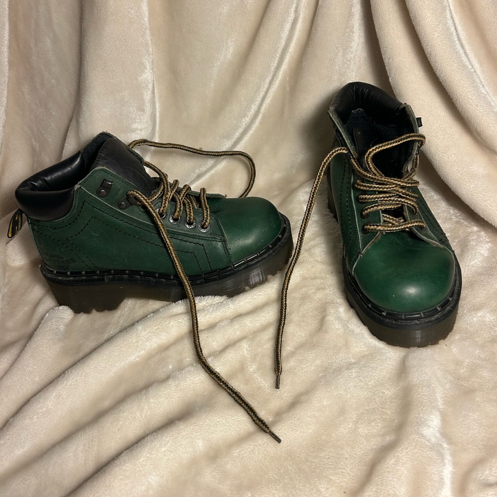 Dr. Martens Green Lace Up Boots